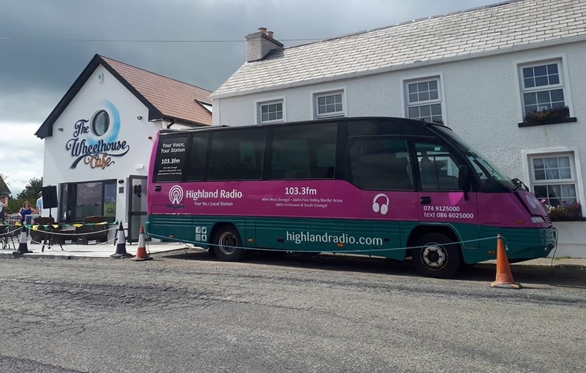 Highland Radio Bus, Outside Broadcast, Burtonport, Highland Radio, Letterkenny, Donegal