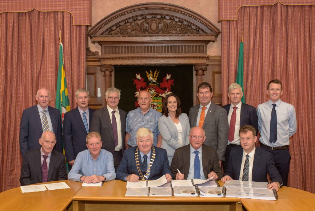 Cllr. Nicholas Crossan, Signing Contracts, Final Phase, N56 Mountcharles to Inver Road, Highland Radio, News, Letterkenny, Donegal