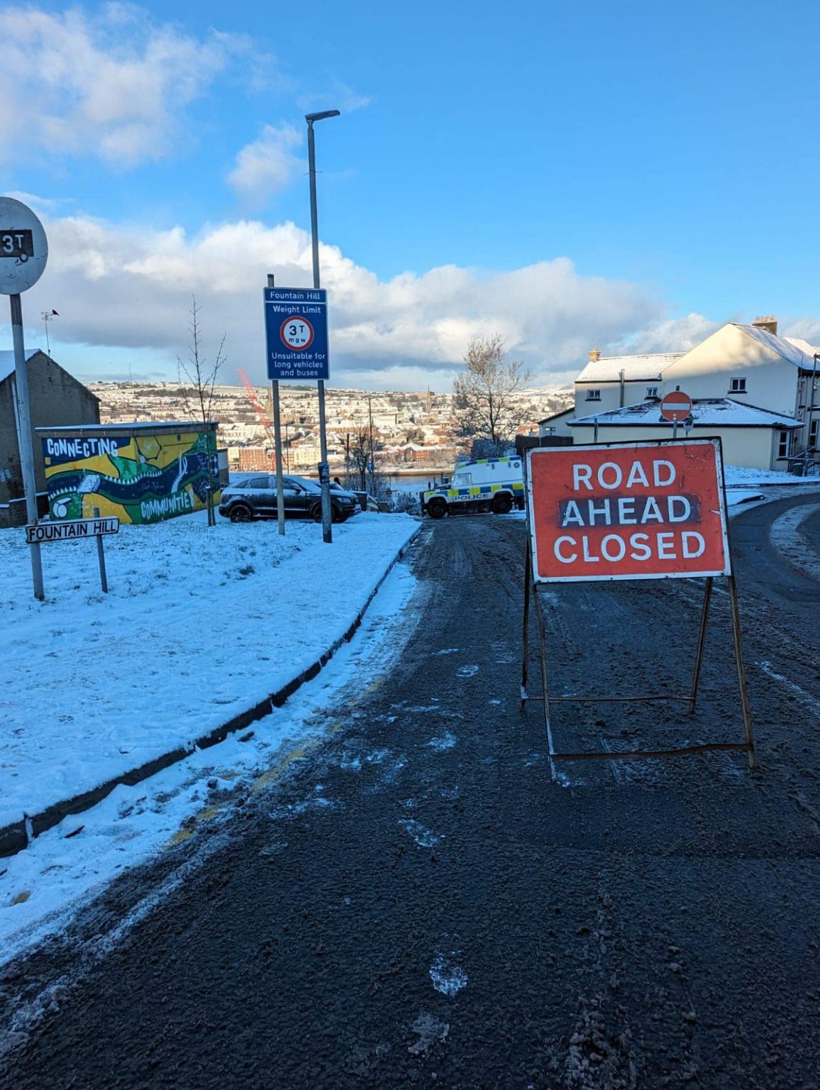 Fountain Hill closed to traffic in Derry due to dangerous conditions