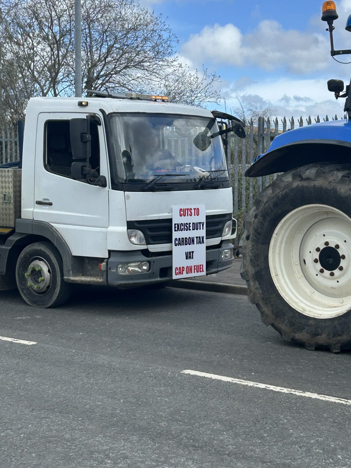 Demonstrators gather in Strabane for a fuel protest - Highland Radio ...