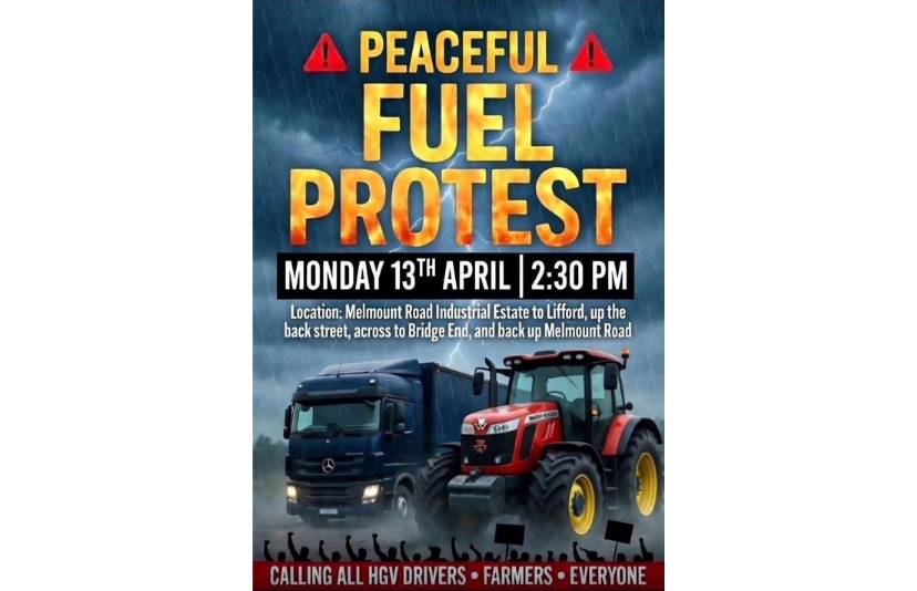 Fuel protest taking place in Lifford and Strabane this afternoon ...