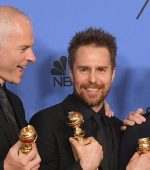 Martin McDonagh, Sam Rockwell and Frances McDormand at this year's Golden Globes