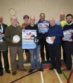 SPORTS AWARDS LAUNCH. . . .Group pictured on Thursday at the Foyle Arena for the Derry City and Strabane District Council’s Sports Awards 2018/19 launch. This year’s event will be held in the Fir Trees Hotel, Strabane on Thursday, May 30. Included from left are Bill Anderson, Institute FC, Seamus McGilloway, Chair, District Sports Forum, Anne Robinson, Aodhan Harkin, Vice Chair, Jim Green, Willie Lamrock, Harry Rutherford and Aidan Lynch, Sports Development Manager, Derry City and Strabane District Council. (Photo: Jim McCafferty Photography)