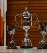 Letterkenny Rovers silverware on display at the Letterkenny Public Services Centre on Thursday night. Picture: Declan Doherty