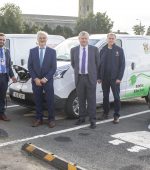 Donegal Cathaoirleach, Jack Murray with several of the new electric vehicles acquired by Donegal County Council.  Included in photo are John McLaughlin  (Donegal County Council Chief Executive), Cliodhna Campbell, Brendan McDermott (NRDO) and council steaff Brian Campbell and Cathal Moss.  (NW Newspix)