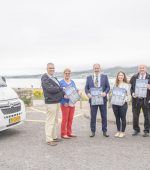 Cllr Liam Blaney, Cathaoirleach of Donegal County Council pictured at the launch of the Campervan protocol at Rathmullan.  Included in photo are Peter and Tinie Bertrand (Campervan owners from Netherlands), Amanda McNamee (Project Officer) Garry Martin, Director of Economic Development, Emergency Services and Information Systems and Annmarie Conlon, Head of Economic Development  (NW Newspix)