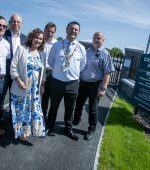 The Mayor of Derry City and Strabane District Council, Ruairi McHugh pictured at the opening of the new City Cemetery at Mullenan on Tuesday afternoon. Included from left are John Quinn, John Kelpie, Chief Executive Officer, DCSDC, Karen Philllips, Gerry Quinn and Conor Canning.