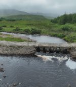 Before barrier removal - a culvert bridge over Reelin River, Co Donegal, which prevents fish migration - June 2025