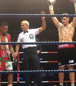 Connor Coyle beats Spanish boxer  Santos Medrana on a points victory 40-36 on November 05, 2016. Pic credit: Boxing Ireland Twitter account