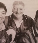 Brian Wright (pictured centre) in 1996 with Highland's Chris Ashmore and Martin Holmes.