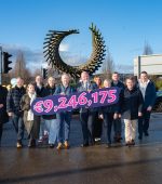 Letterkenny Chamber Executive with Letterkenny & Milford Mayor Cllr. Ciaran Brogan celebrate the sale of €9,246,175.00 Shop LK Vouchers. Letterkenny’s shop local initiative, ShopLK, has recorded another exceptional year, marking its 21st consecutive year of growth.
In 2025, annual sales of ShopLK Gift Cards reached an unprecedented €9,246,175, representing an increase of €2.2 million on the previous year. After more than two decades in operation, ShopLK continues to hold its position as Ireland’s top-selling local gift card programme.
  Photo Clive Wasson