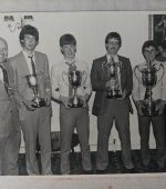 Charlie Lapsley POY (3rd from left) Drew Corry Clubman, Gabriel McNulty young player, Shane Cookman schoolboy