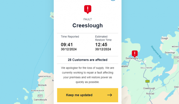 Creeslough Power Outage