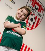 Paris Armour, daughter of Wurkhouse CEO Troy Armour, practises her football skills to help celebrate the new three-year sponsorship deal with Derry City F.C. and the local creative agency.
