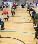 The Covid-19 mass vaccination centre in Derry City and Strabane District Council’s Foyle Arena. Picture Martin McKeown. 28.01.21
