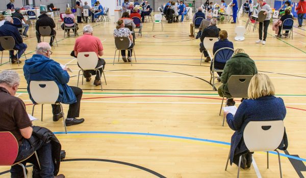 The Covid-19 mass vaccination centre in Derry City and Strabane District Council’s Foyle Arena. Picture Martin McKeown. 28.01.21