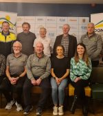 DMH 2023 Launch - 1: Pictured at the launch of the 2023 Donegal Half Marathon in The Bistro at Letterkenny Retail Park. Back row, from left, Garda Sergeant Eunan Walsh, Eunan Kelly, treasurer; Neily McDaid, head steward; Cllr Kevin Bradley, Highland Bakery; Brendan McDaid, race director; and Paddy Hannigan, committee member. Front row, from left, Chantelle Grant, Century Cinemas General Manager; Danny McDaid, ambassador, Myles Sweeney, chairman; Helen McCready, 2022 senior women's race winner, and Mary Larkin, committee member.