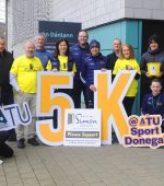 Pictured at the Launch of the ATU Donegal 5k in aid of  the North West Simon Community are  front row (L-R) Kylie McLaughlin  and David Gethins. Front row (L-R) Chloe McGlinchey, Tommy Duddy, Noel Daly (North West Simon Community), Paul Toner, Helen Kennedy (ATU Sports Centre Manager), Michael Murphy (Head of Sport ATU Donegal), Danny Gillespie, Collette Ferguson (North West Simon Community),Brian McGonagle ,Ben George and Rebbecca Rogers.Photo by Gerard McHugh Photography