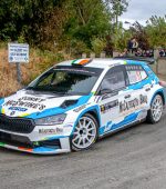 Declan Boyle and Patrick Walsh in the winning Skoda Fabia. Photo Kevin Shiels.