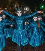 On the Ninth Wave, the  parade in Derry which brought the annual Derry City and Strabane District Council Halloween Awakening of the Walled City to a dramatic conclusion followed by a fireworks display over the River Foyle. Picture Martin McKeown. 31.10.22