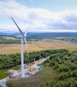 Lenalea wind Farm, donegal Final Turbine Installed. Photo Clive Wasson.