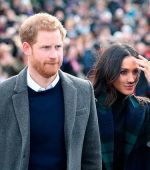 Britain's Prince Harry and his fiancée, US actress Meghan Markle walk into Edinburgh Castle, during a visit to Scotland on February 13, 2018. / AFP PHOTO / POOL / Jane Barlow (Photo credit should read JANE BARLOW/AFP/Getty Images)