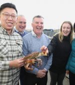 Pictured at Errigal Bay Seafoods is Liu Yancheng (buyer with Qingdao Beiyang Jiamei Seafood Co.) with James Hegarty and Andrew Doherty of Errigal Bay Seafoods along with Shauna Keenan and Siyi Chen of Bord Bia.