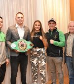 Jason Quigley with Raphoe Boxing Club Members. Photo Geraldine Diver