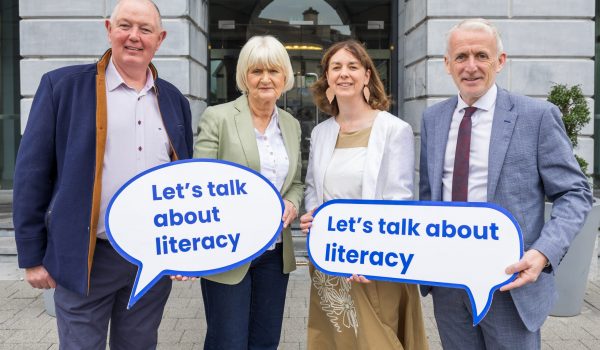 'Literacy Changes Lives'- L-R -Literacy Ambassador Michael Power, Min Marian Harkin, Maria Riordan, Manager of ALL Programme Office, Colm McEvoy,SOLAS Executive Director