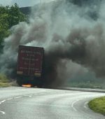 Lorry on fire