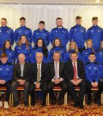 Students from the Lyit who were presented with their sports scholarship awards on Monday Pitured with Paul Hannigan President Lyit who presented the awards ,Henry McGarvey VP Corperate affairs & Finance Lyit ,Paddy Gallagher Student Officer Lyit and Billy Bennett VP Academic Affairs & Registrer Lyit .