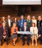 MAIN (back row) SVNP Partners Emily Monroe (SEUPB) (seated) Kieran Moylan (DRCDG)Sheila Walker (DAERA) Mayor Ruairi McHugh Esther Baird (SEUPB) Cathaoirle