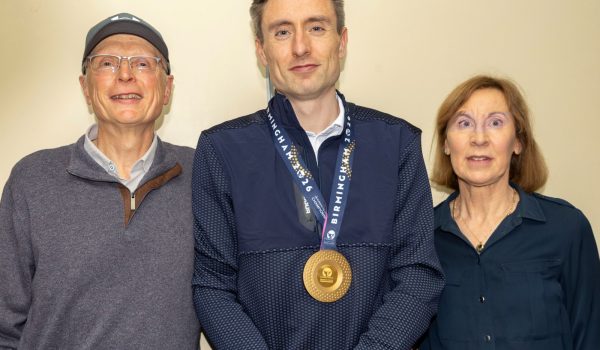 Mark English Homecoming : Mark with his parents Joe and Bridget. Photo Joe Boland  - North West Newspix