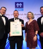 ZEVI (Zero Emissions Vehicles Ireland) EV Dealership of the Year Regional Awards- Ulster Winner
(L-R)  Paddy Magee SIMI Deputy President, Winner Noel McCormick McGinley Motors Donegal, Aoife O'Grady Head of ZEVI and Declan Meally Director of Business Public Sector and Transport at SEAI