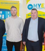 Paddy Harte of the International Fund for Ireland pictured with Declan Meehan (Manager of Milford FRC), Stephen Barrett (Programme Manager IFI) and Maria Tonra (Youth Project Co-ordinator).  (NW Newspix/Donal Dunn)