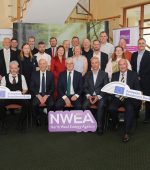 Pictured at the NWEA project launch in the County House, Lifford are Elected Members and Staff of Donegal County Council, NWEA Staff and stakeholders including John Flynn, Programme Manager, SEAI; Con McLaughlin, Senior Engineer Project Manager, Donegal County Council; Richard Gibson, Director of Finance, Donegal County Council; Donal Breen, Chairman of the NWEA Board; John G. McLaughlin, Chief Executive, Donegal County Council; Assen Gasharov, Senior Expert Dept. European Investment Bank; Cllr Patrick McGowan, NWEA Board member; Mr Ciaran O Brien, Director of Further Education and Training ETB; Michael McGarvey, Director of Services, Water and Environment Donegal County Council. Photo by Gerard McHugh Photography