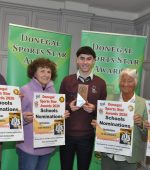 Caolan McFadden with Neil Martin, Nancy McNamee, Grace Boyle and Paul McDaid