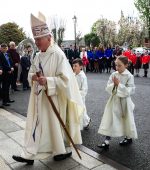 Bishop of Derry Most Reverend Dónal McKeown taking part in the procession into St. Eugene’s Cathedral for Silver Anniversary of his Episcopal Ordination.  (Photo - Tom Heaney, nwpresspics)