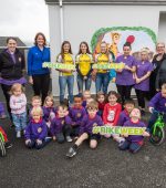 St. Gabriel's pre school children with their techers and members of the Errigal Cycle Club who have completed the Bikeability training programme
 in Letterkenny as part of Bikeweek 2019.