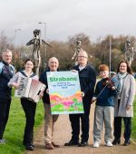 Pictured at the launch of Strabane's bid for UK Town of Culture, 2028, are Jarlath McNulty, Vice-Chair Strabane Local Growth Parternship, Jessica O'Donnell, CRAIC, Kieran Kennedy, Chair, Strabane BID, Brian McGilloway, Writer and Cultural Ambassador, Cormac Peoples, CRAIC, and Deirdre Harte, DC&SDC Project Officer.
