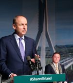An Taoiseach Micheál Martin pictured at the funding announcement under the Shared Island Local Authority Development Funding Scheme in Cavan yesterday