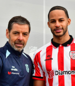 Derry boss Tiernan Lynch and new signing Brian Cotter. Phot Derry City FC.
