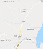 Map, Ardmore, Muff, Gardai, Collision, Highland Radio, Letterkenny, Donegal