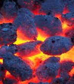Coal, burning, fire. Original public domain image from Wikimedia Commons