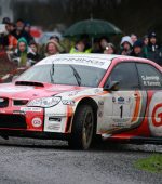 Letterkenny's Rory Kennedy on the notes with Gary Jennings as they lead the Galway International Rally on Day 1. Pic B.McDaid