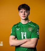 30 October 2025; Gavin McAteer during a Republic of Ireland U17s World Cup portrait session at the Pillo Hotel in Ashbourne, Meath. Photo by Seb Daly/Sportsfile