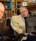 A still from the BBC documentary Dara Ó Briain Meets Stephen Hawking