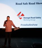 Oisin Kelly at the Donegal Road Safe Show – 10 Years delivering the message‘- Remember, the next time it could be you’ in the Aura Leisure Centre on Tuesday last. Photo Clive Wasson